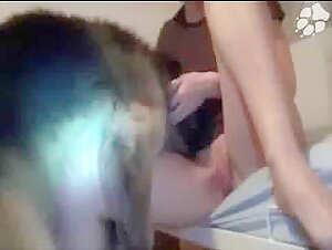 Mature woman and her dog