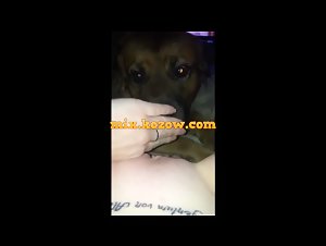 Intimer Moment mit einem Hund