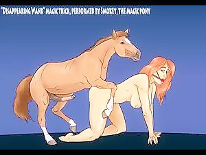 Dibujos animados de zoofilos: caballo y humano