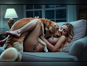 fantasie blonde et golden, sexe animal cgi