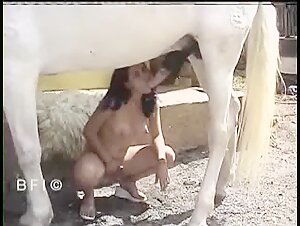 Young Brazilian in ecstasy with a stallion