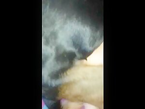Amateur woman and her dog