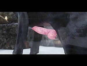 3D - Quickie avec son chien en public
