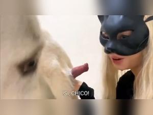 Hidden Canine Pussy Under the Mask: She Holds Back Nothing