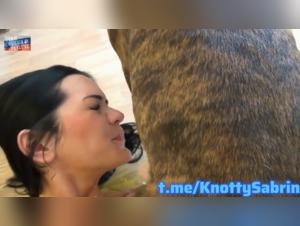 Krista and her Russians unleashing a massive load on their beloved dog