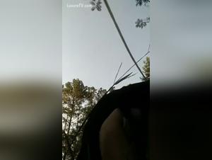 Wild bestiality: Unleashed dog in the woods