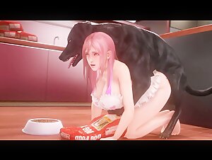 Donna sexy e la sua migliore amica a quattro zampe