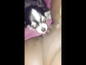 Black woman and dog