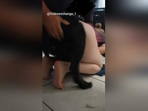 Dog fucks girl: uncensored homemade video