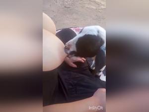Fetishistic Lactation: Milly Gives In to the Dog's Urge