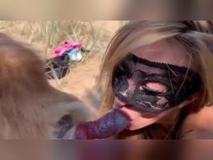 Wild Desire: Sonya and her Dog on the Beach