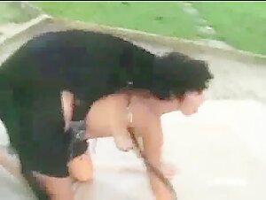 Latin woman and her dog
