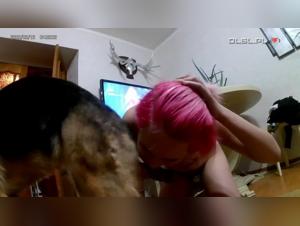 Russian Girl's Canine Encounter: A Bored Afternoon Delight