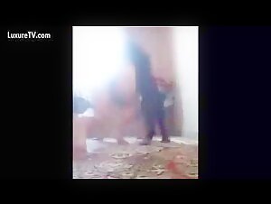 Submissive female dog gets fucked by a dog