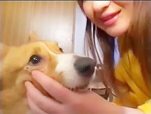 Intimer Moment mit einem Hund