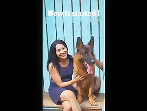 Woman and Dog: An Unexpected Meeting