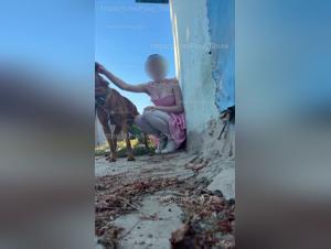 Wild doggy romp: She pounds her dog in nature's raw HD
