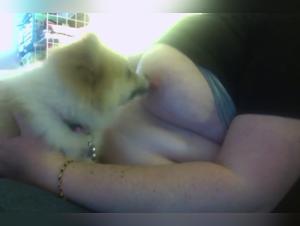 Teen pussy, live hookup with a dog, things get hot!