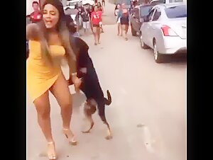 Woman and Dog: A Forbidden Meeting